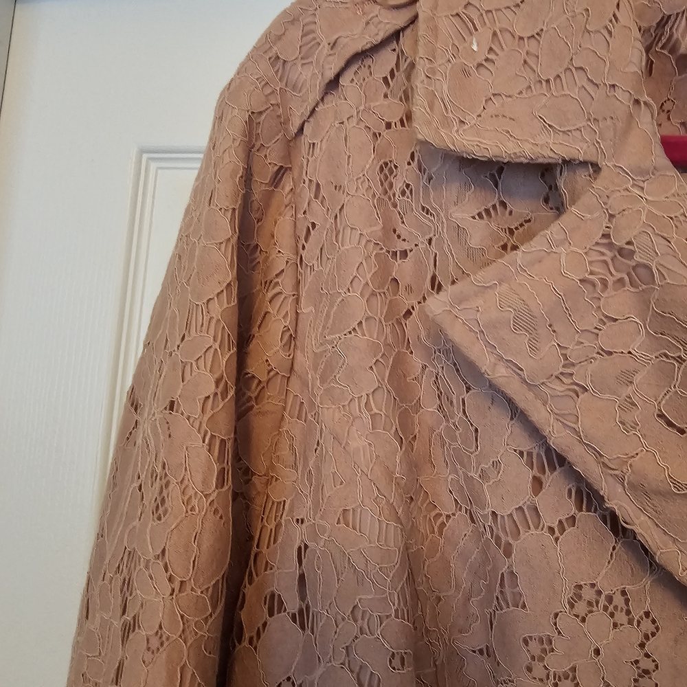 Torrid Pink Lace Pea Coat - Picture 8 of 16